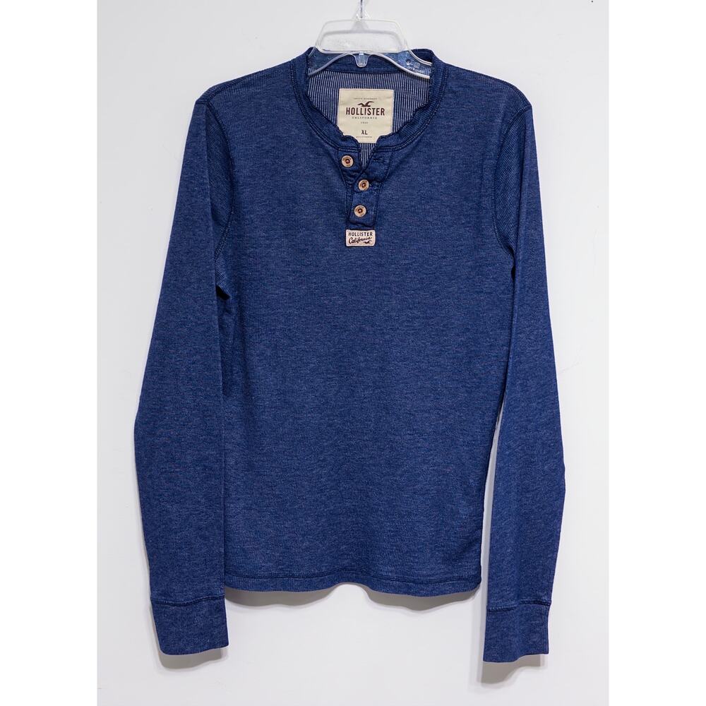 Hollister Men's long-sleeve‎ Henley sz XL  preppy 90's thermal shirt layers